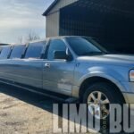 Silver stretch SUV limo parked outside in Norfolk ready for service